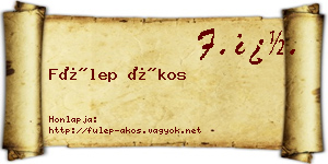 Fülep Ákos névjegykártya